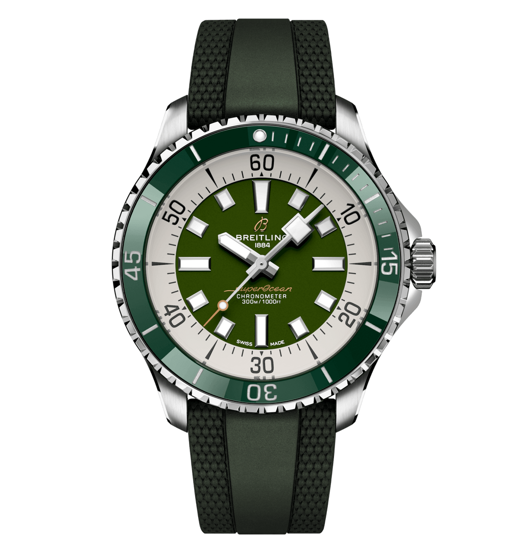 Breitling Superocean Green on Rubber Watch, 44mm
