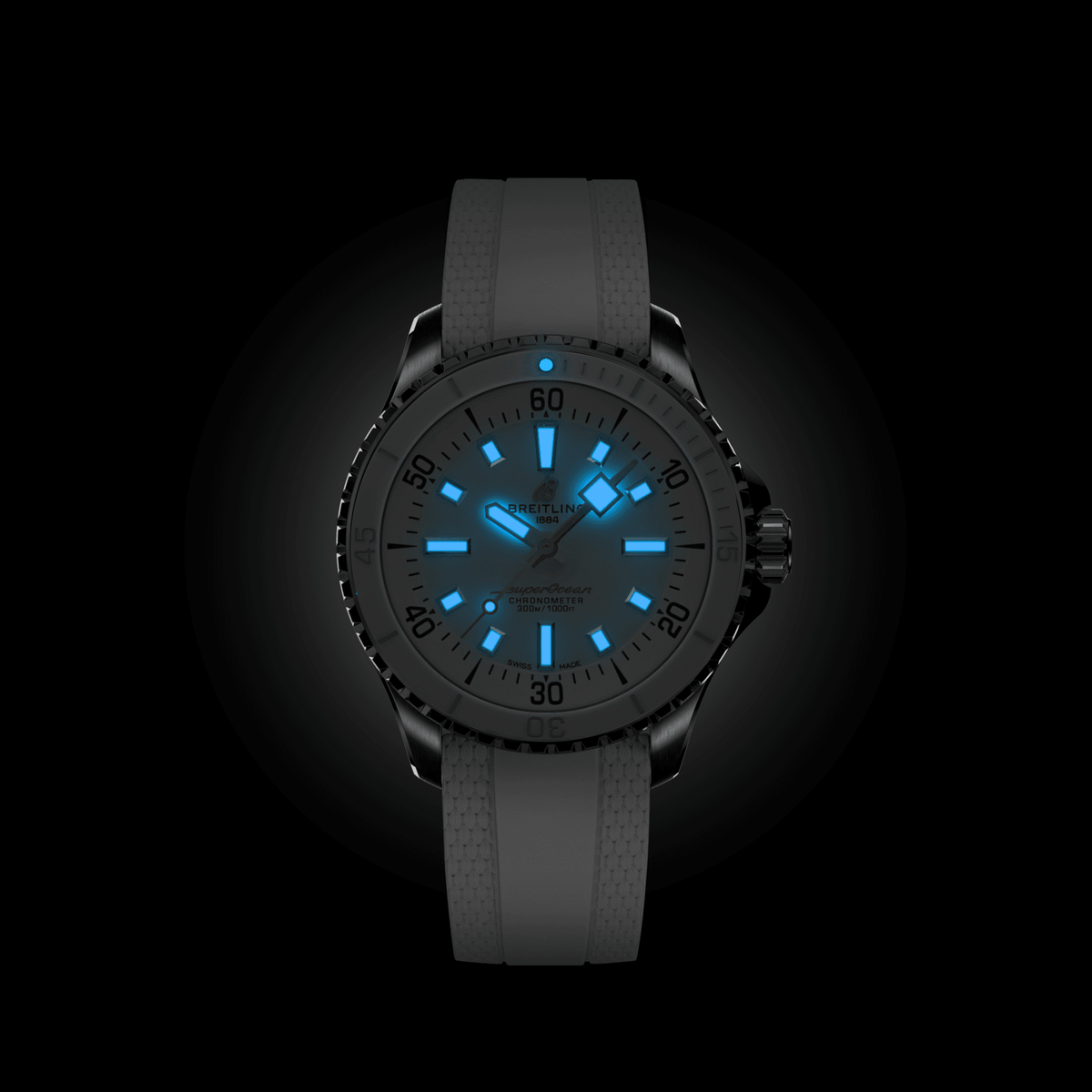 Breitling Superocean White on Rubber Watch, 36mm