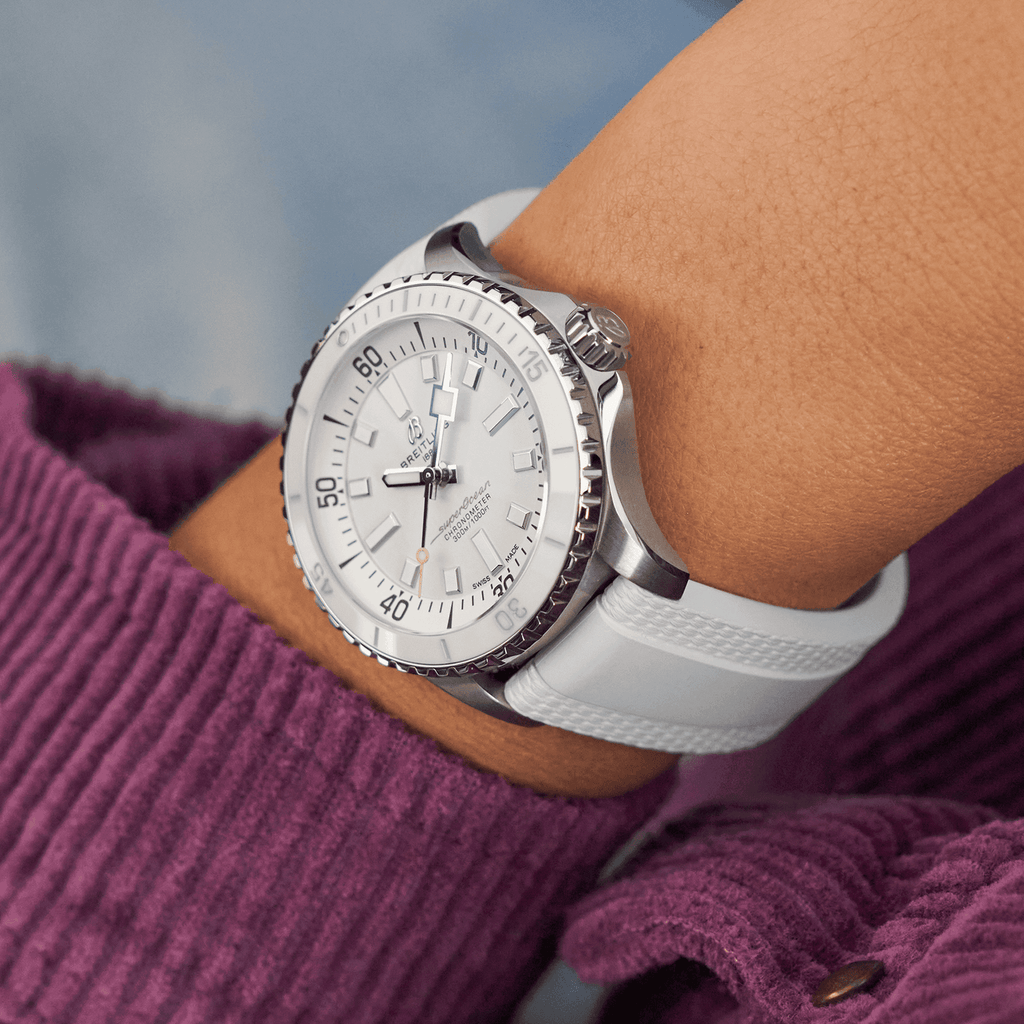 Breitling Superocean White on Rubber Watch, 36mm