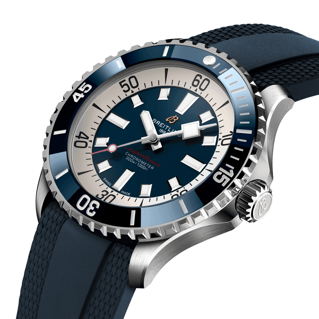 Breitling Superocean Blue on Rubber Watch, 46mm