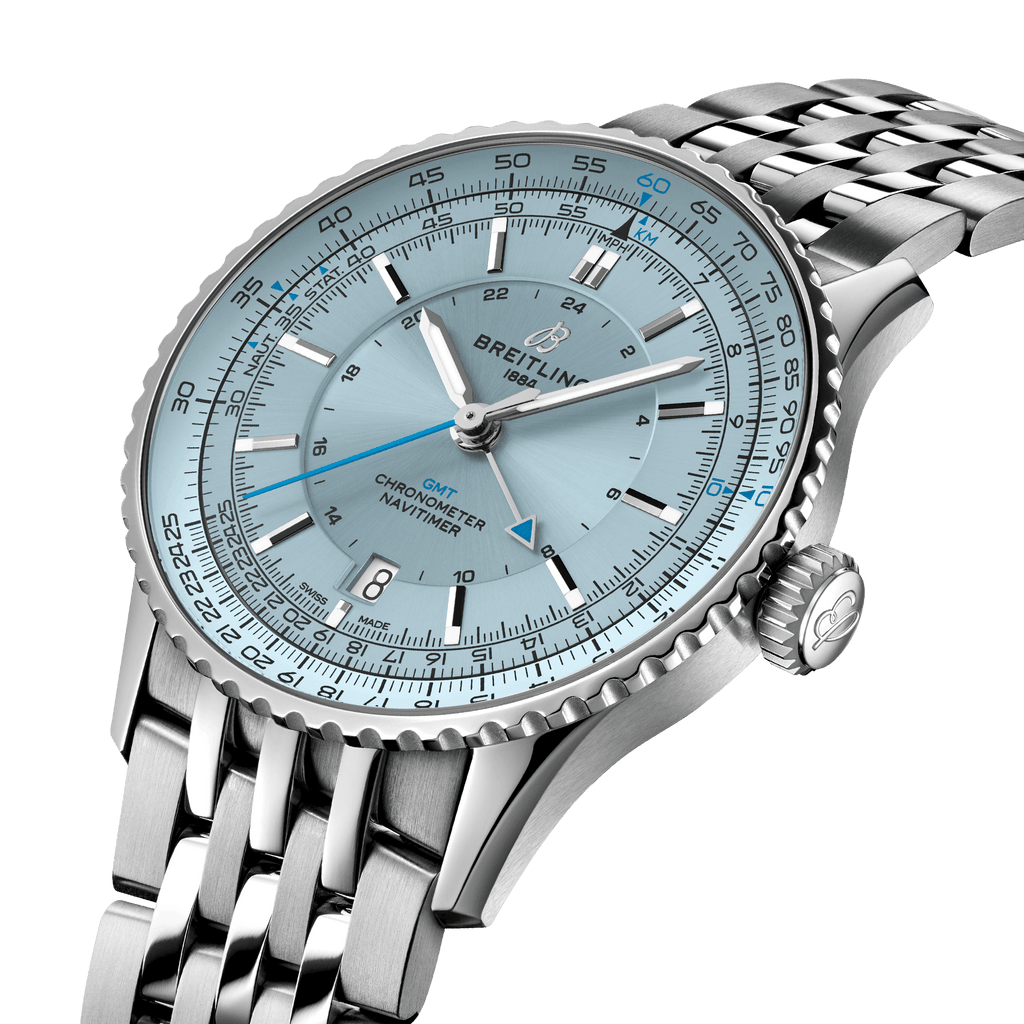Breitling Navitimer Automatic GMT 41 Watch with Ice Blue Dial