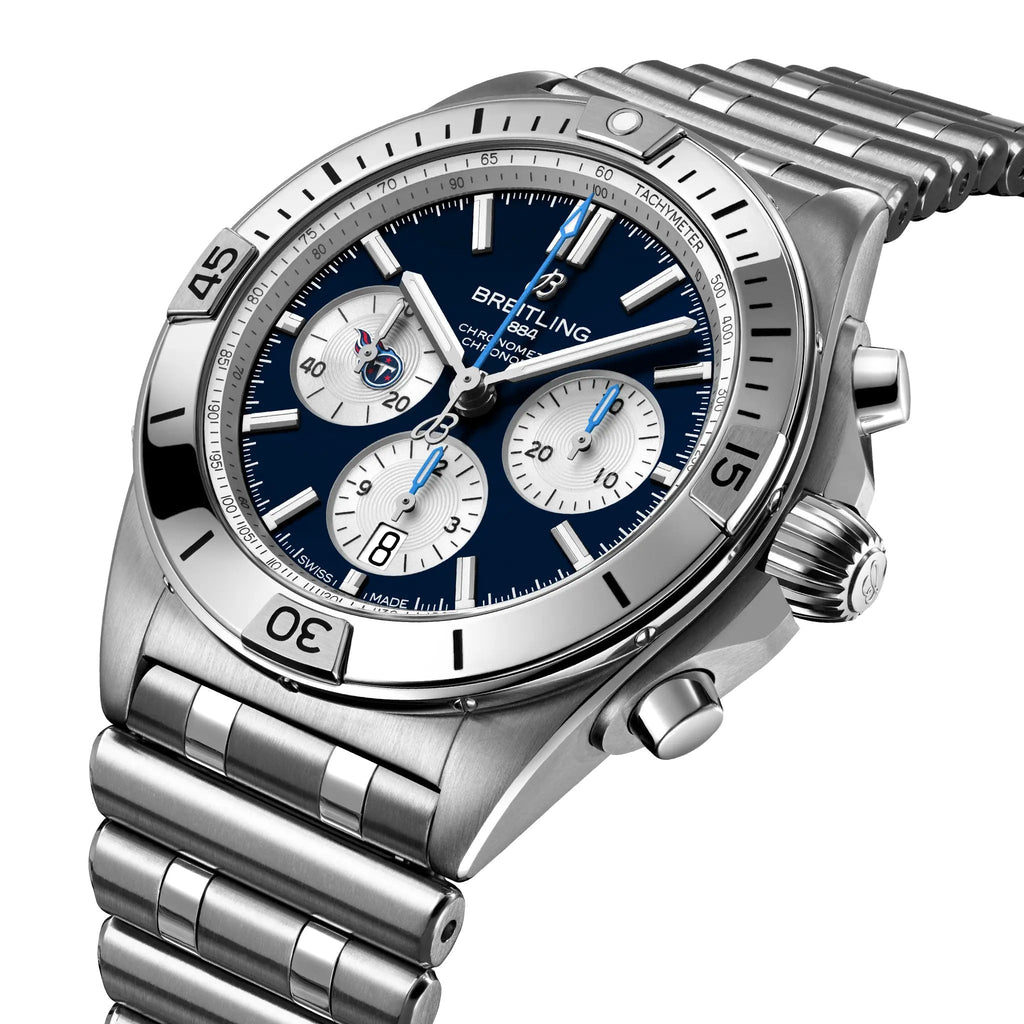 Breitling Chronomat B01 42 NFL Tennessee Titans Edition with Stainless Steel Bracelet