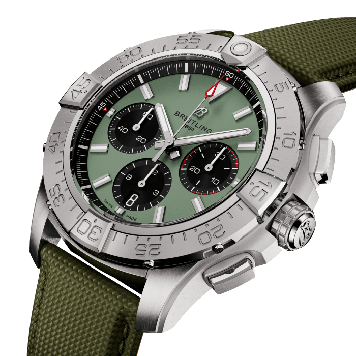 Breitling Avenger B01 Chronograph 44mm Watch with Green Strap