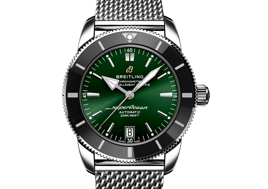 Breitling Superocean Heritage Watch with Green Dial, 42mm