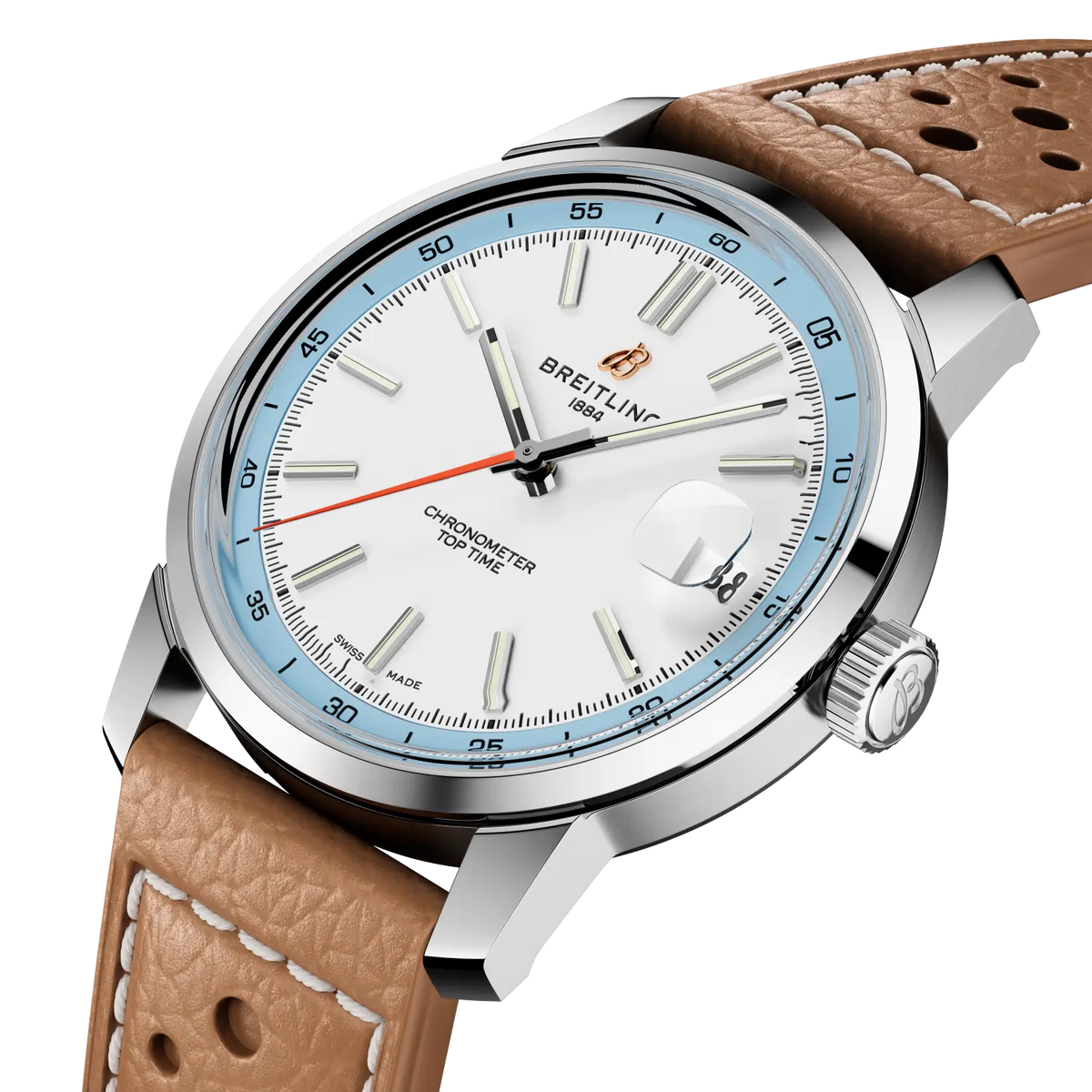 Breitling Top Time B31 38mm Watch with Brown Leather Strap