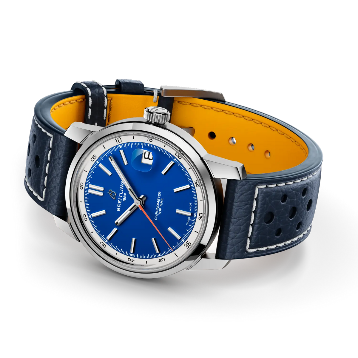 Breitling Top Time B31 38mm Watch with Blue Leather Strap