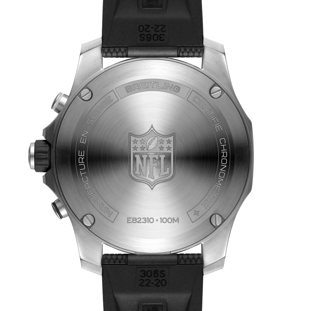 Breitling Endurance Pro 44 NFL Carolina Panthers Edition with Rubber Strap