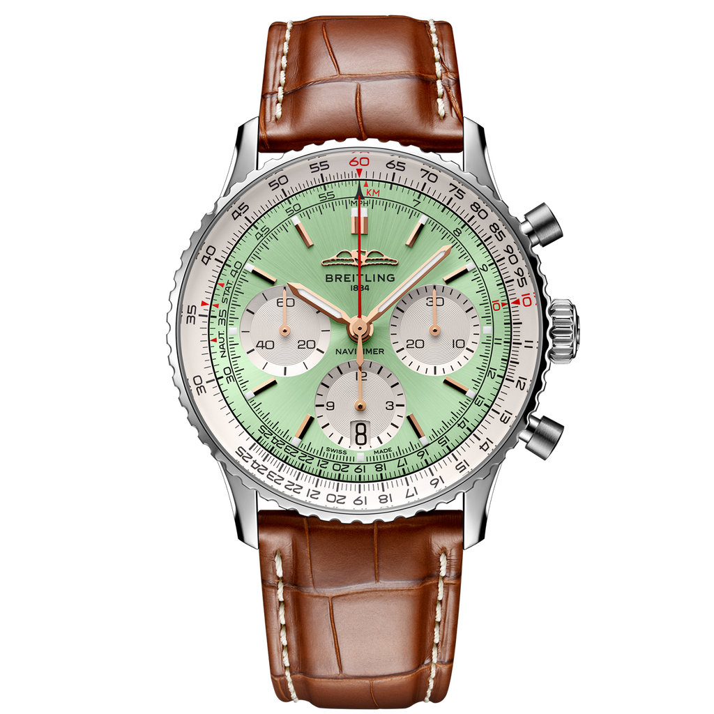 Breitling Navitimer B01 41mm Watch with Mint Green Dial
