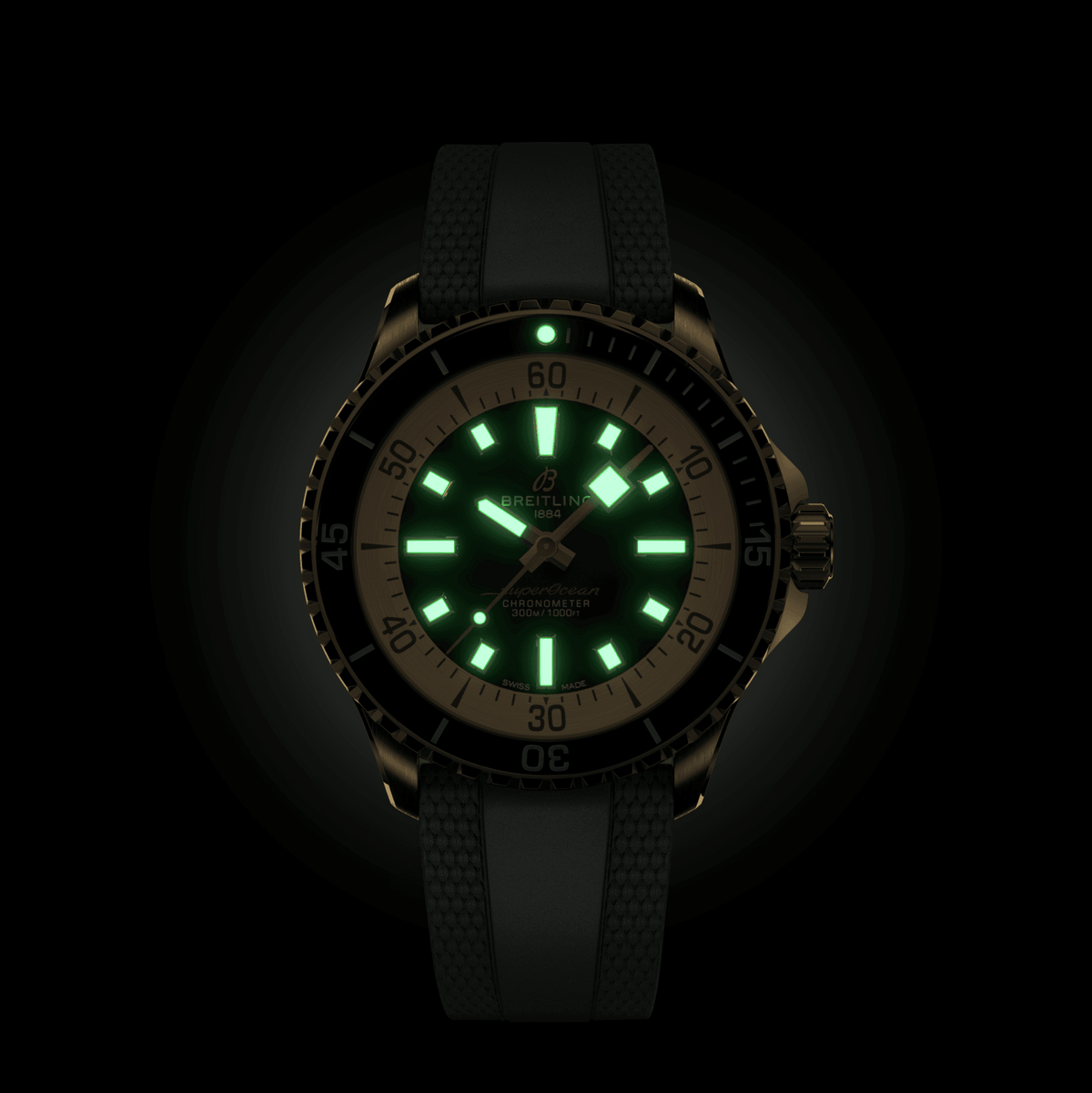 Breitling Superocean Bronze Green on Rubber Watch, 42mm