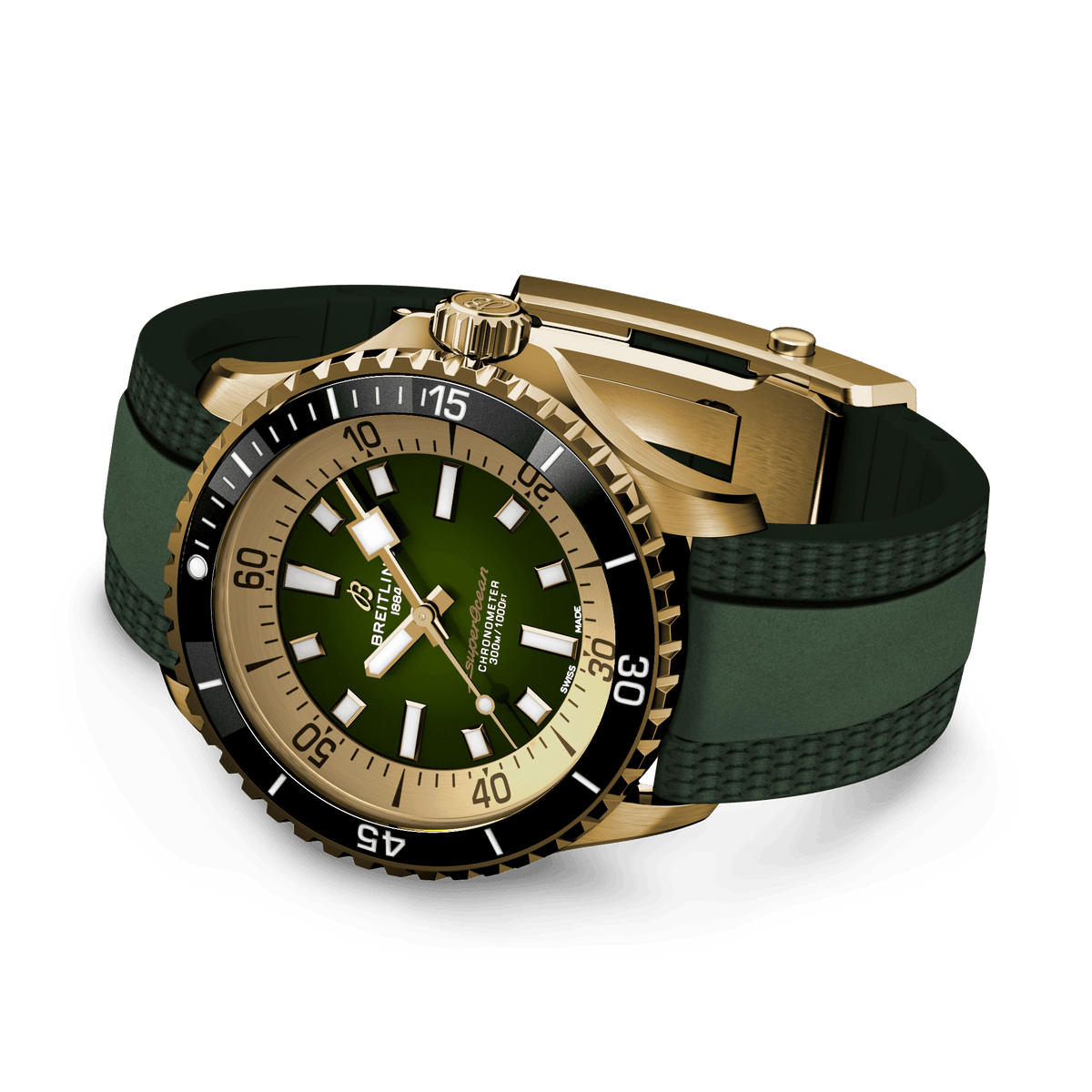 Breitling Superocean Bronze Green on Rubber Watch, 42mm