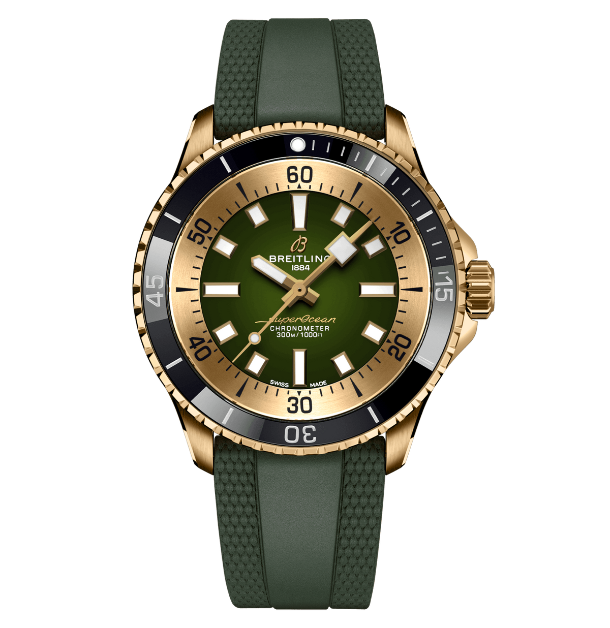 Breitling Superocean Bronze Green on Rubber Watch, 42mm