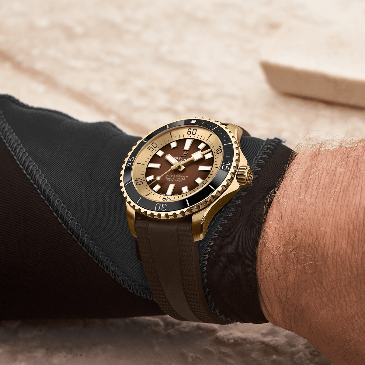 Breitling Superocean Bronze On Rubber Watch, 44mm