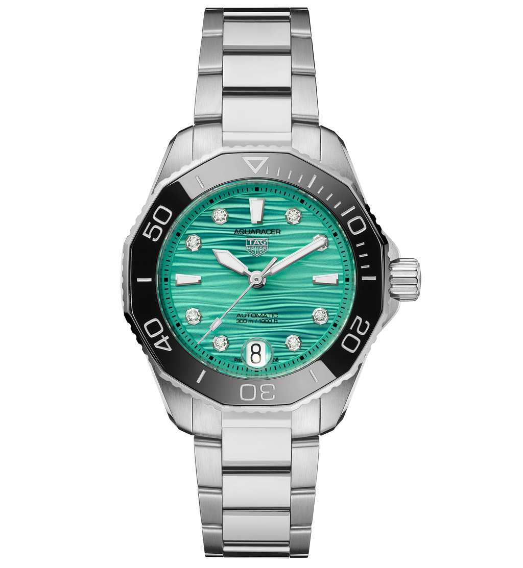 TAG Heuer Aquaracer Professional 300 Watch with a Bold Turquoise Dial