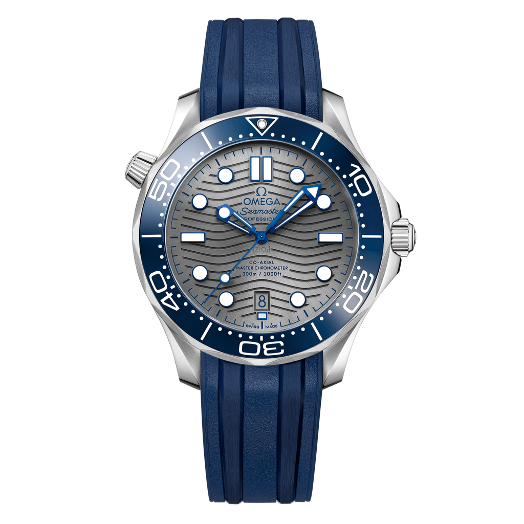 OMEGA Seamaster Diver 300m Co-Axial Master Chronometer 42mm, Steel on Blue Rubber Strap