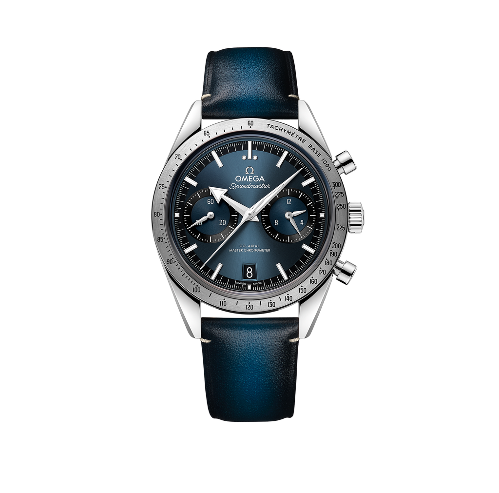 OMEGA Speedmaster '57 Co-Axial Master Chronometer Chronograph, 40.5mm on Blue Strap