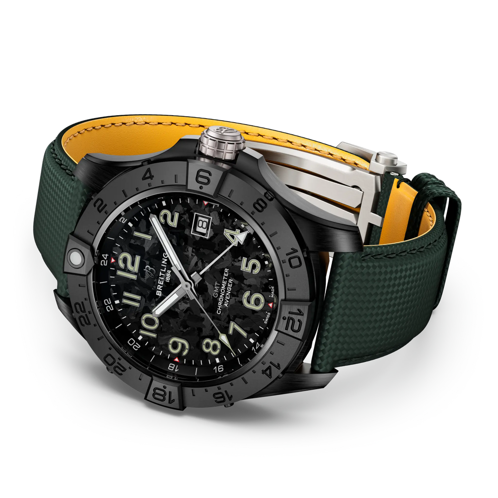 Breitling Avenger Automatic GMT 44 Night Mission Watch with Leather Strap