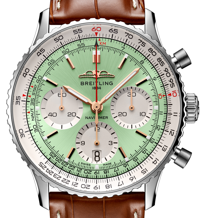 Breitling Navitimer B01 41mm Watch with Mint Green Dial