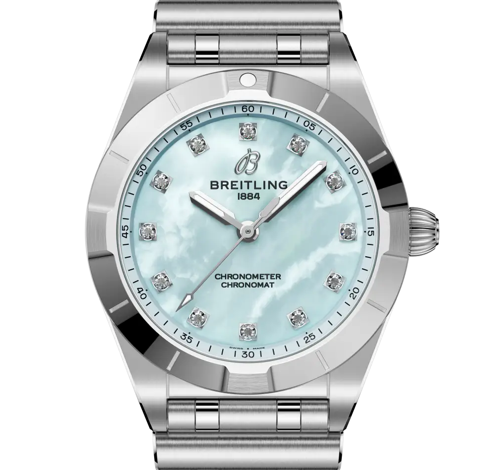 Breitling Chronomat 28 Watch with Blue Mother of Pearl Dial