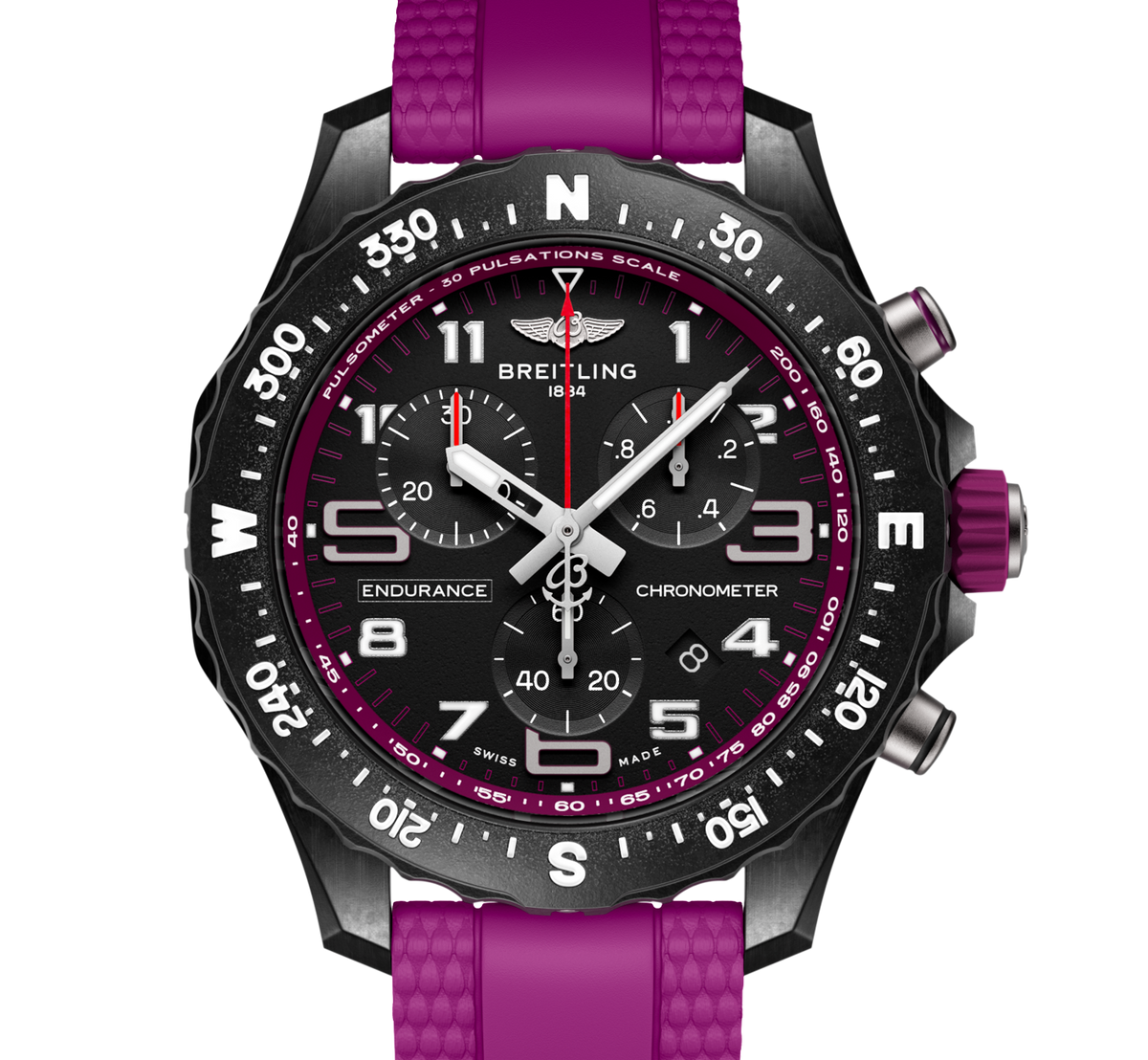 Breitling Endurance Pro 38 Watch with Purple Strap