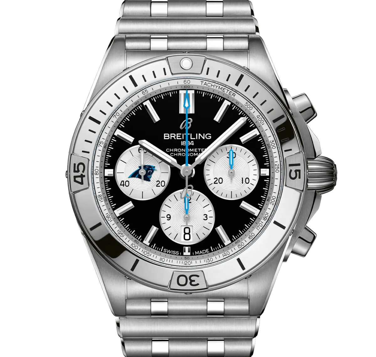Breitling Chronomat B01 42 NFL Carolina Panthers Edition with Stainless Steel Bracelet