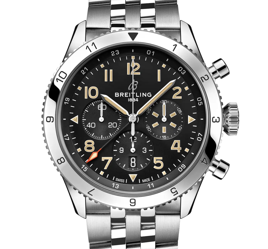 Breitling Super AVI B04 Chronograph GMT 46 P-51 Mustang Watch with Stainless Steel Bracelet