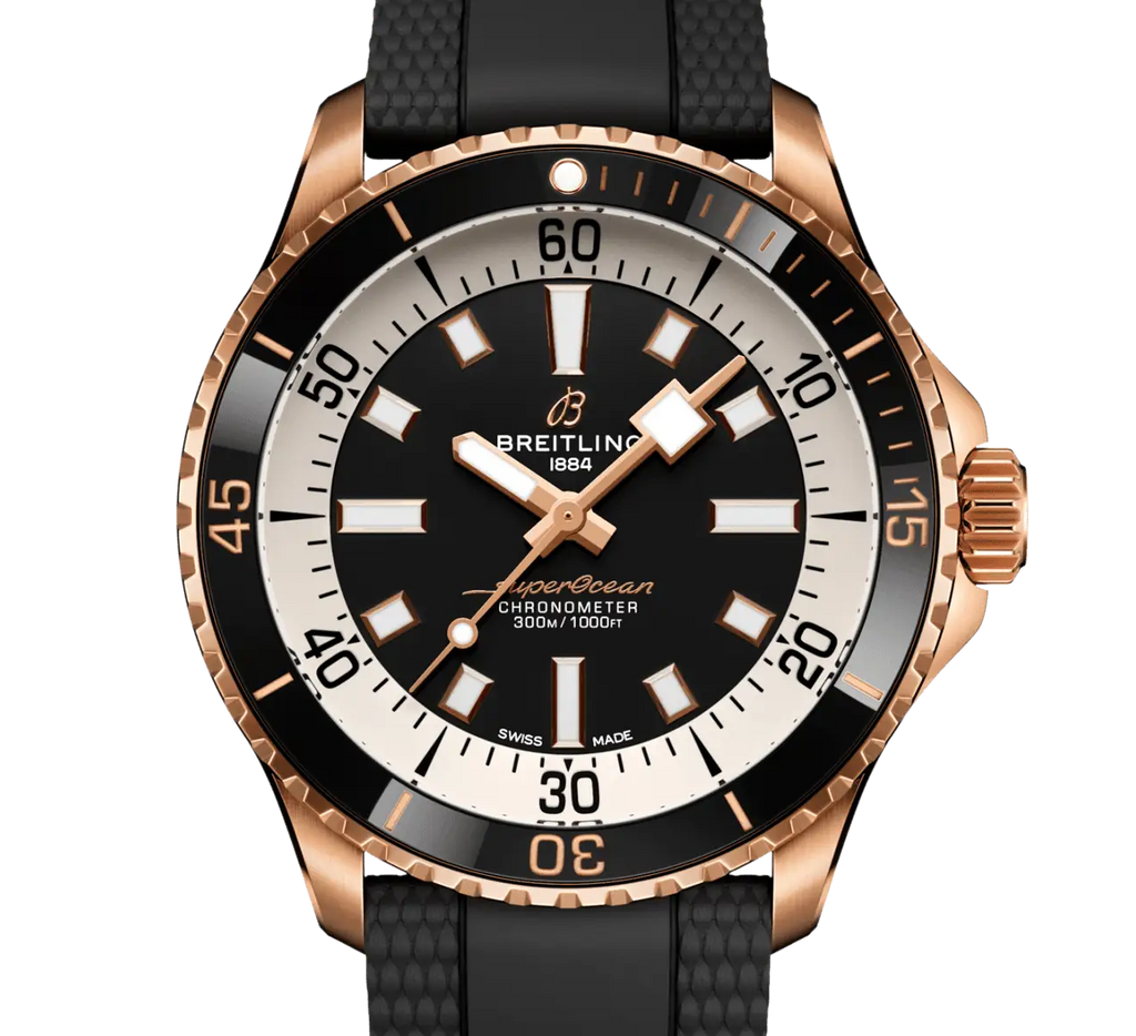 Breitling Superocean Automatic 42 Watch with Black Rubber Strap