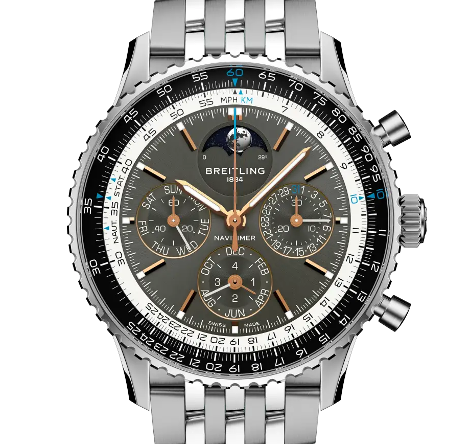 Breitling Navitimer B19 Chronograph 43 Perpetual Calendar Watch with Anthracite Dial