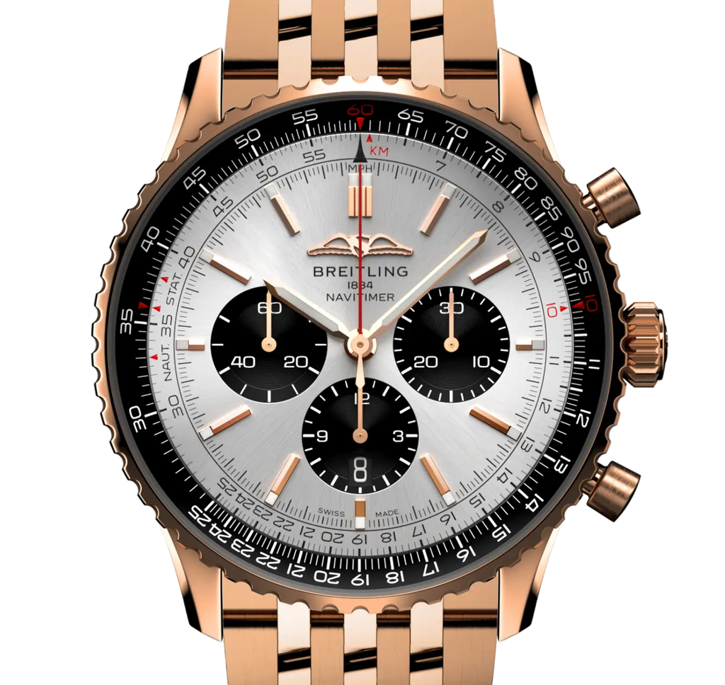Breitling Navitimer B01 Chronograph 46 Watch with 18K Red Gold Bracelet