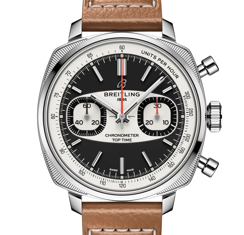 Breitling Top Time B01 Racing 38 Watch with Beige Leather Strap, Limited Edition