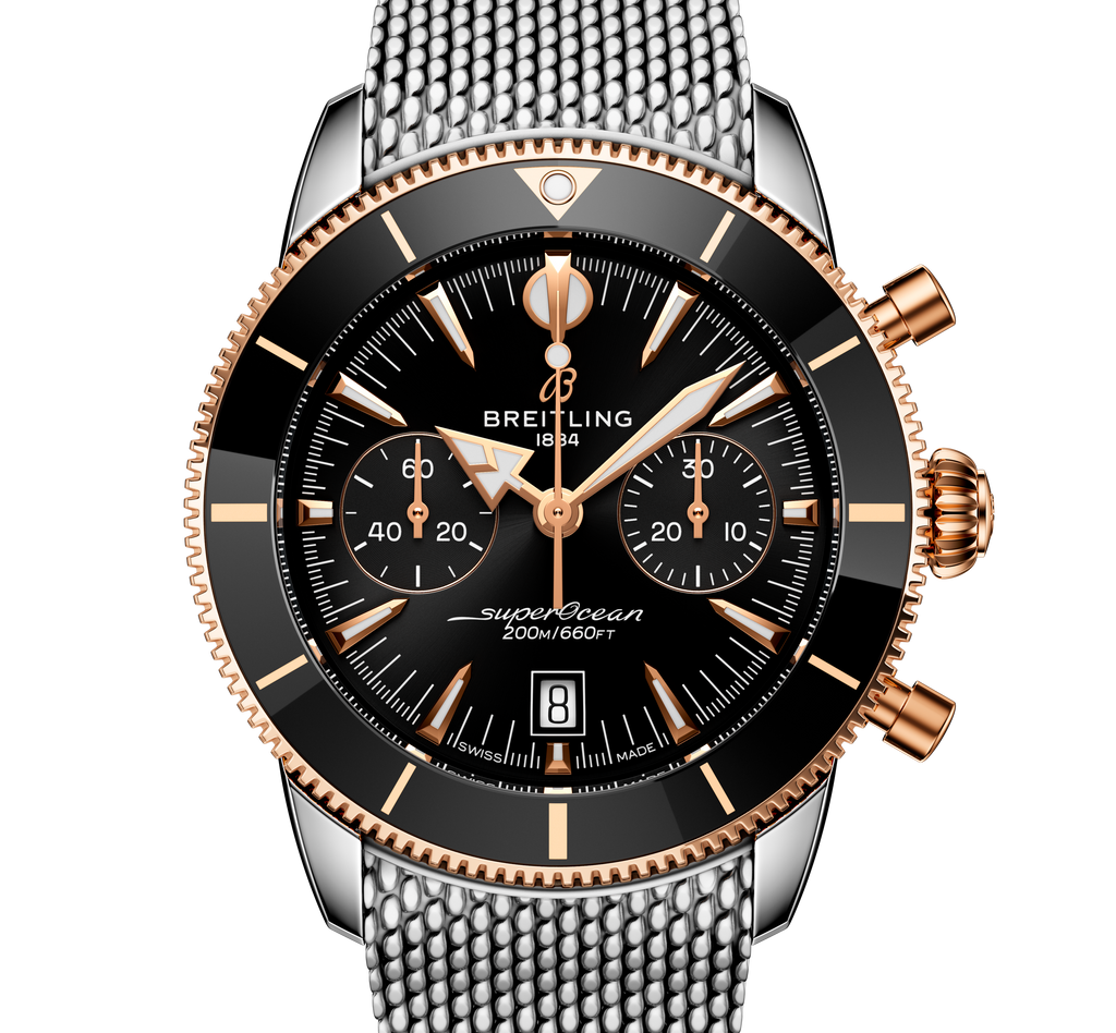 Breitling Superocean Heritage B01 Chronograph 42 Watch with Black Dial