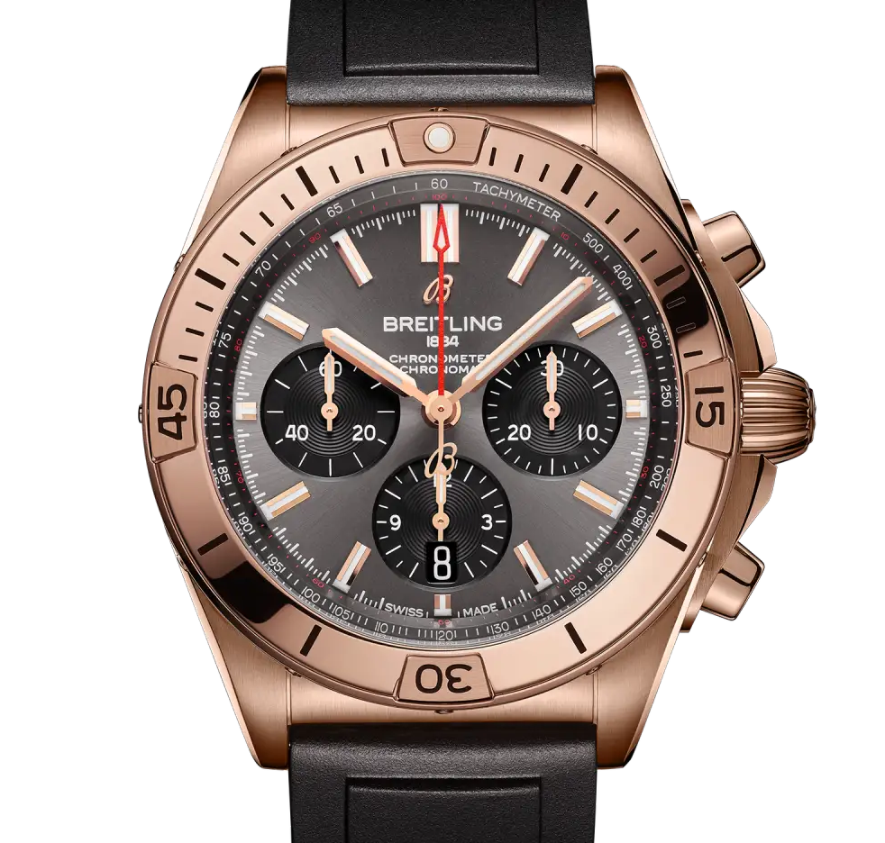 Breitling Chronomat B01 42 Watch with Black Rubber Strap