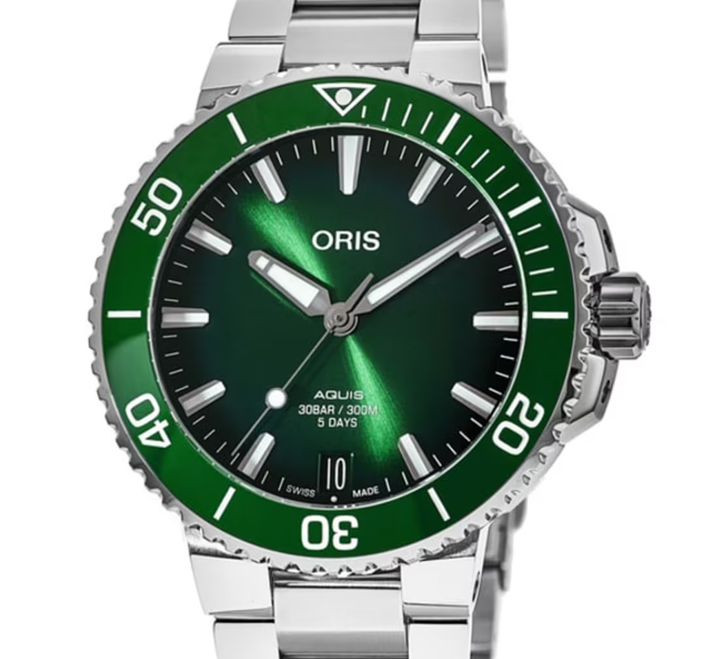 Oris Aquis Date Calibre 400 Watch with Green Dial, 43.50mm