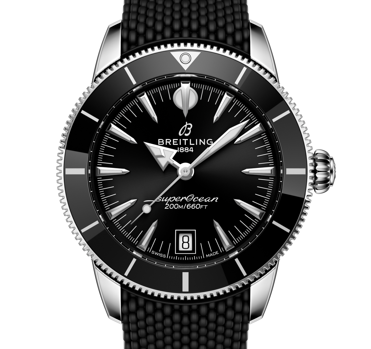 Breitling Superocean Heritage B31 Automatic 40 Watch with Black Mesh Rubber Strap