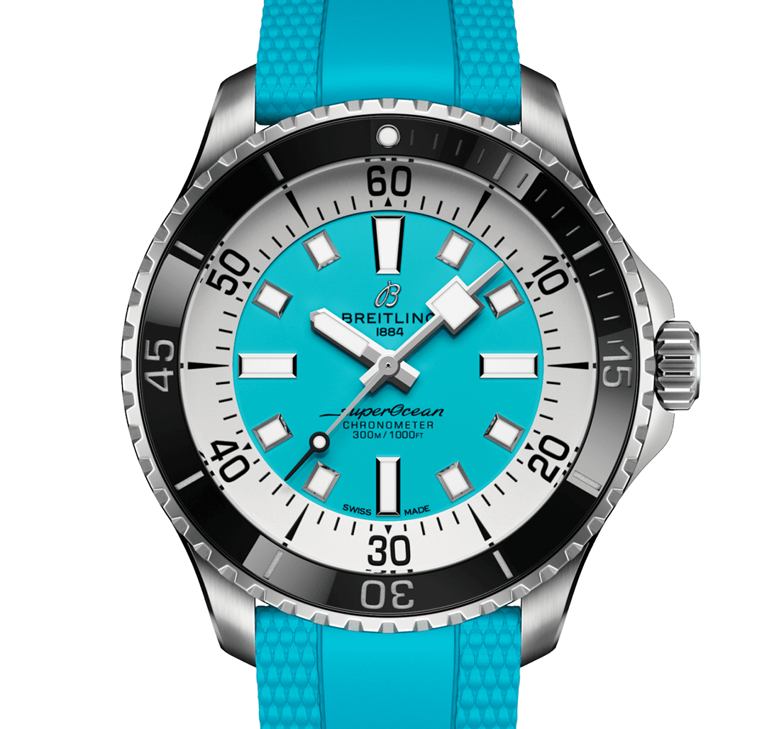 Breitling Superocean Automatic 44 Watch with Turquoise Dial