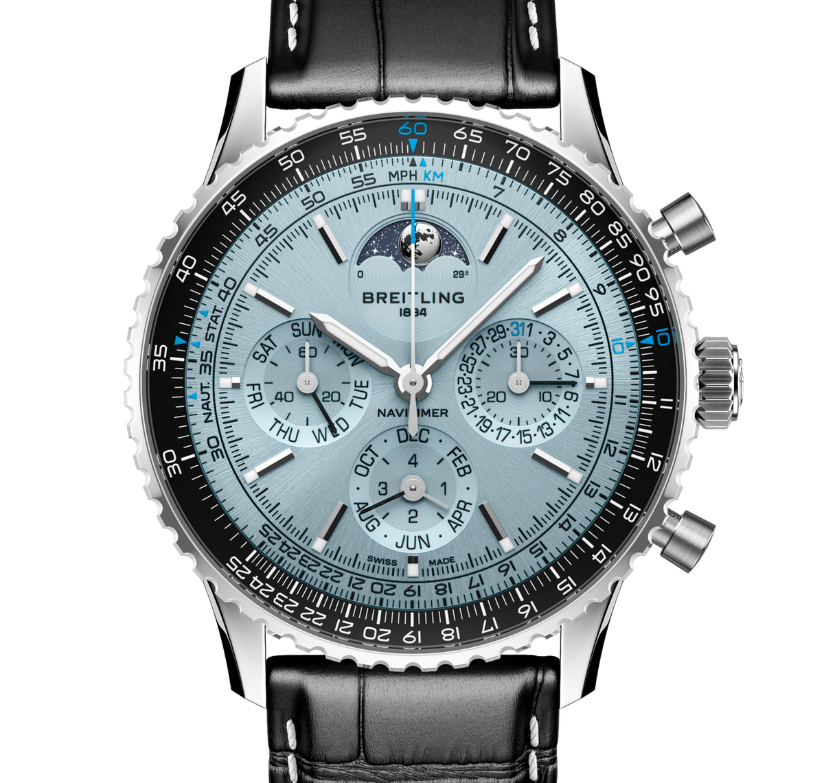 Breitling Navitimer B19 Chronograph 43 Perpetual Calendar Watch with Leather Strap