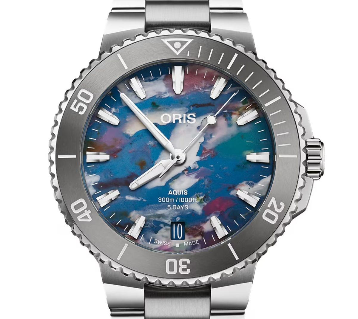 Oris Aquis Date Upcycle Calibre 400 Watch with Stainless Steel Bracelet, 43.50mm