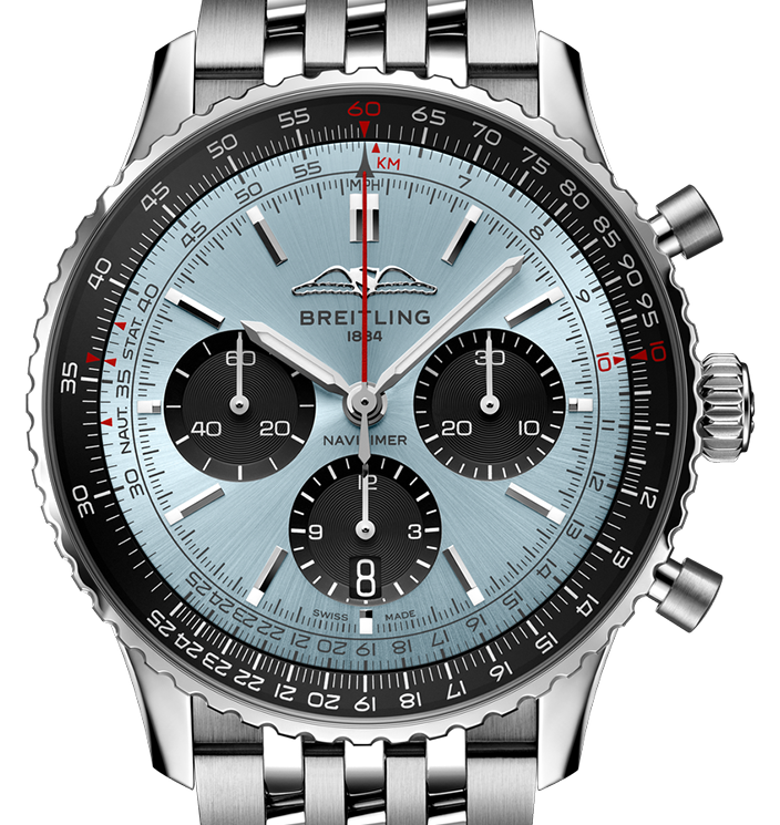 Breitling Navitimer B01 43mm Watch with Silver Bracelet
