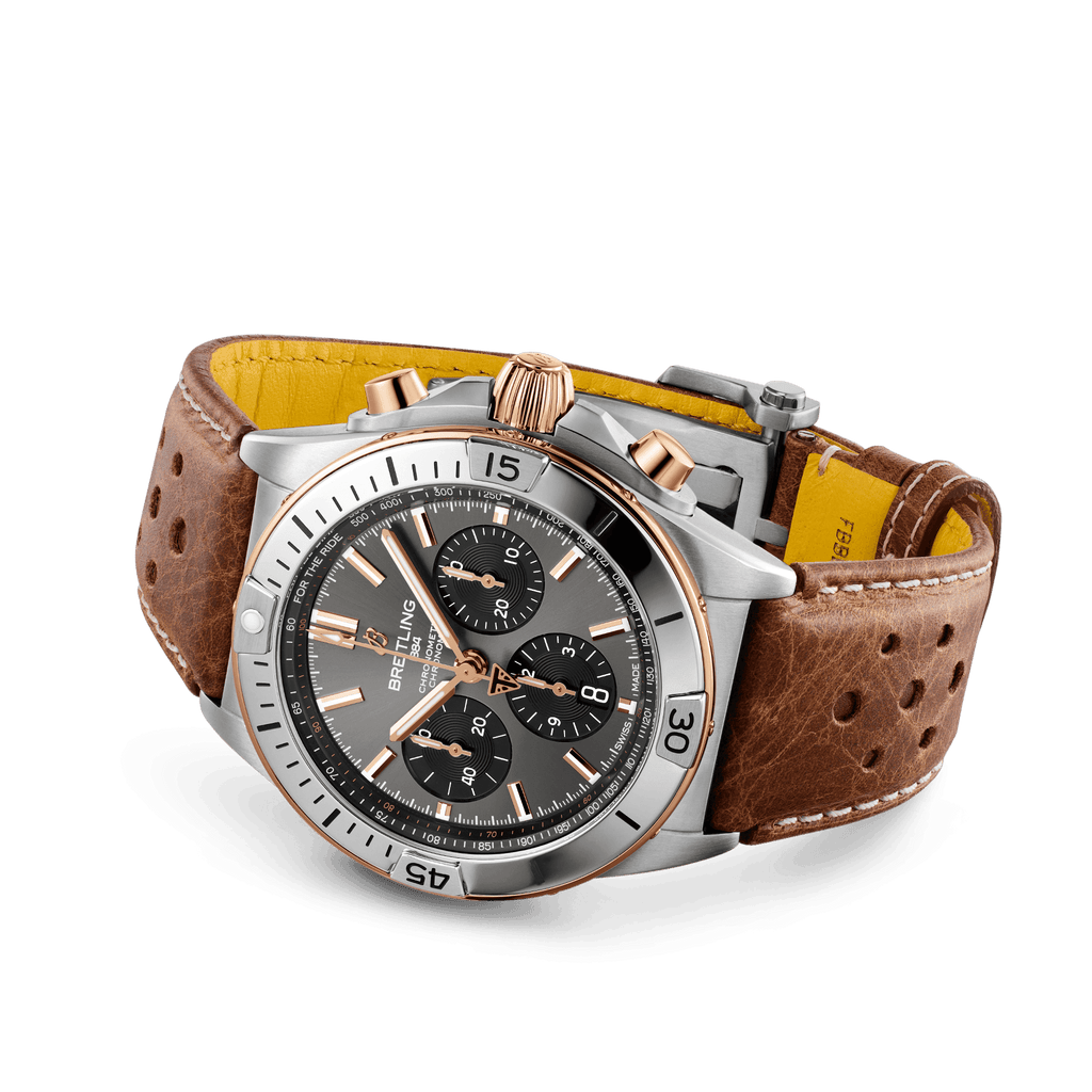 Breitling Chronomat B01 42 Triumph Watch with Brown Leather Strap