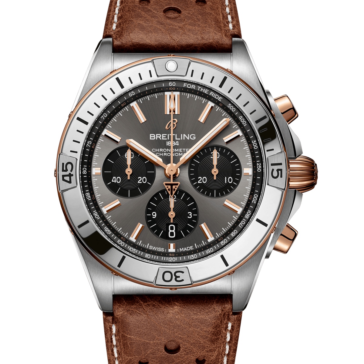 Breitling Chronomat B01 42 Triumph Watch with Brown Leather Strap