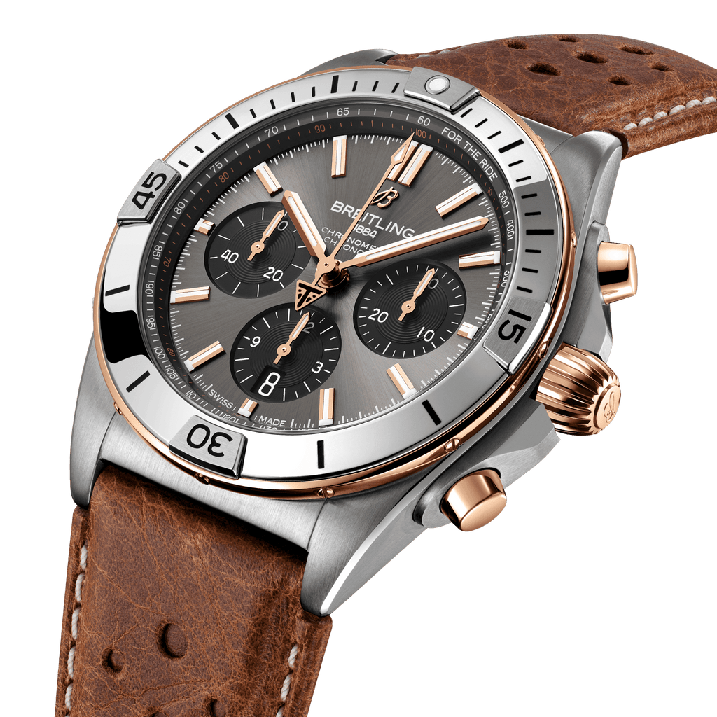 Breitling Chronomat B01 42 Triumph Watch with Brown Leather Strap
