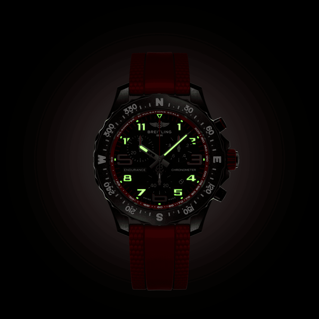 Breitling Endurance Pro 38 Watch with Red Strap