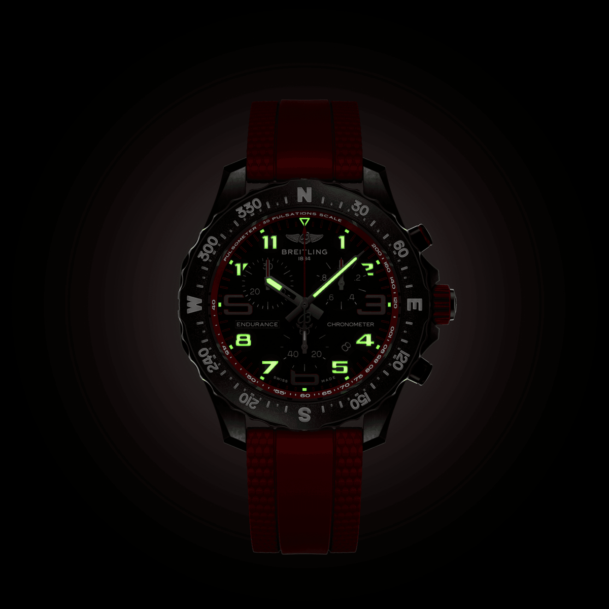 Breitling Endurance Pro 38 Watch with Red Strap