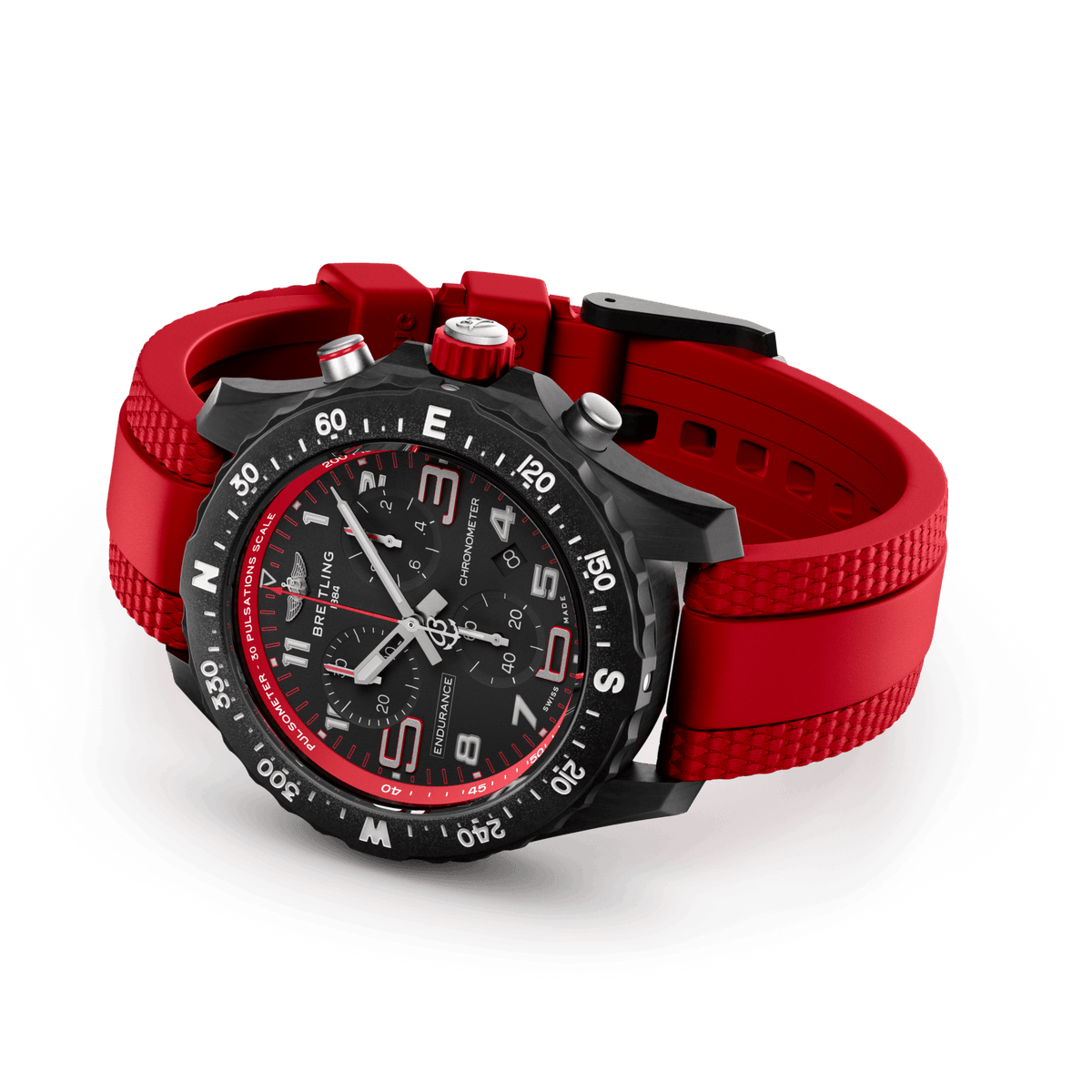 Breitling Endurance Pro 38 Watch with Red Strap
