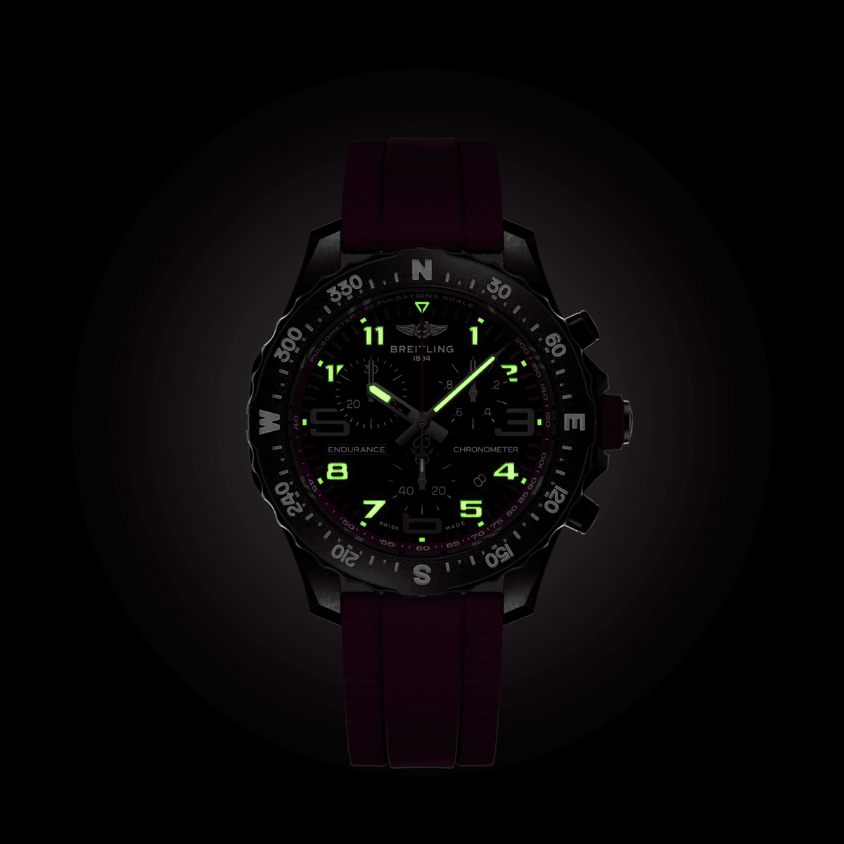Breitling Endurance Pro 38 Watch with Purple Strap